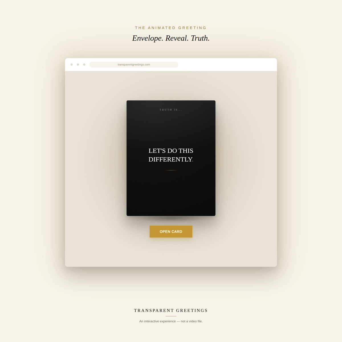 Let's Do This Differently. — animated greeting preview