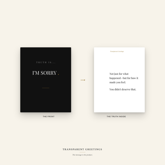 I'm Sorry. — front and inside message