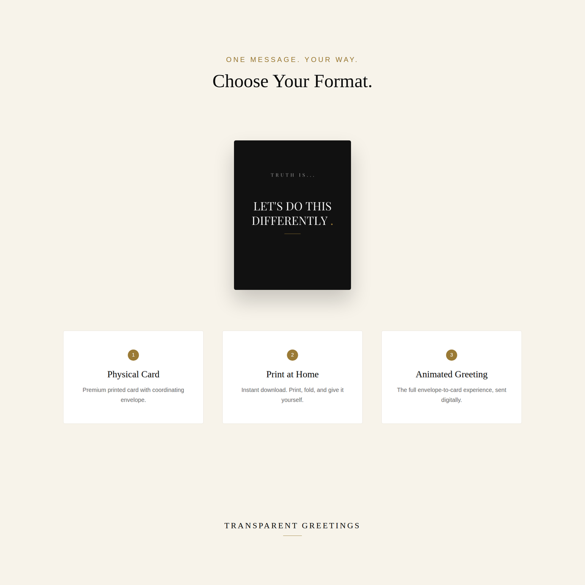Let's Do This Differently. — physical, print-at-home, and animated formats