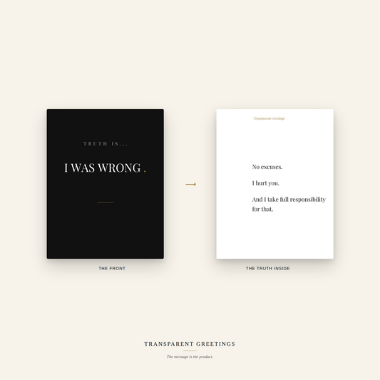 I Was Wrong. — front and inside message