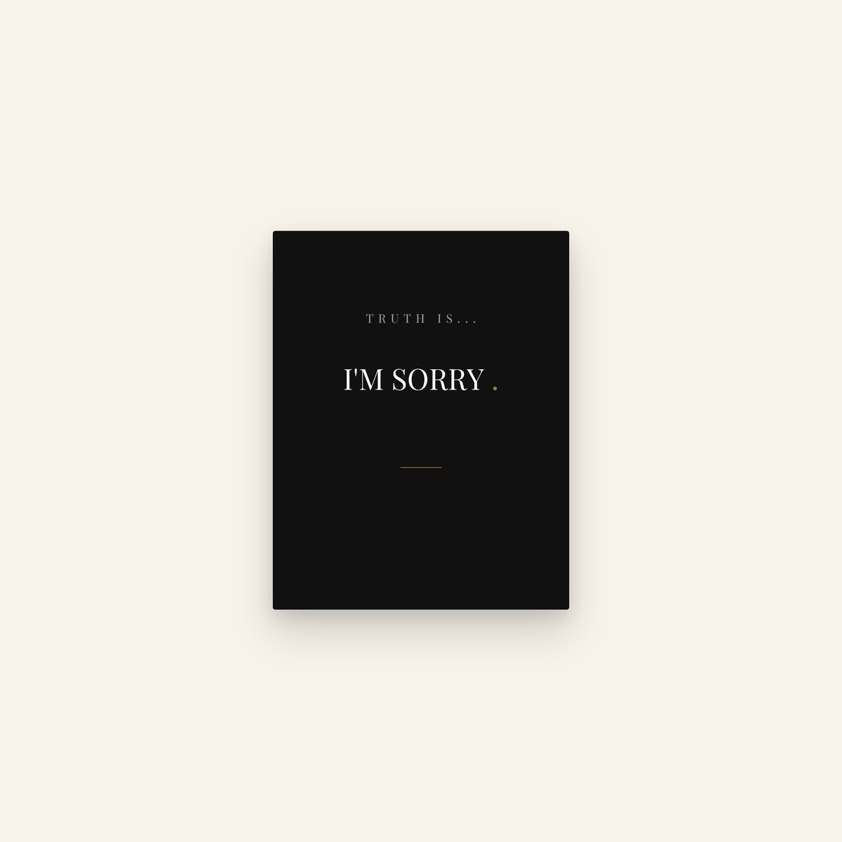 I'm Sorry. — Transparent Greetings card front