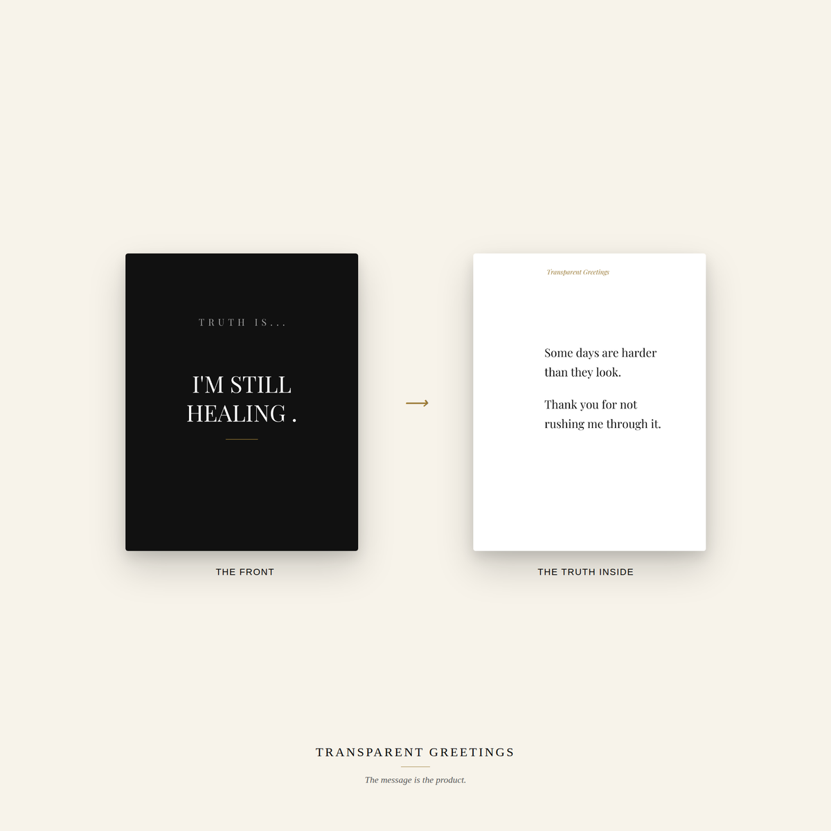 I'm Still Healing. — front and inside message